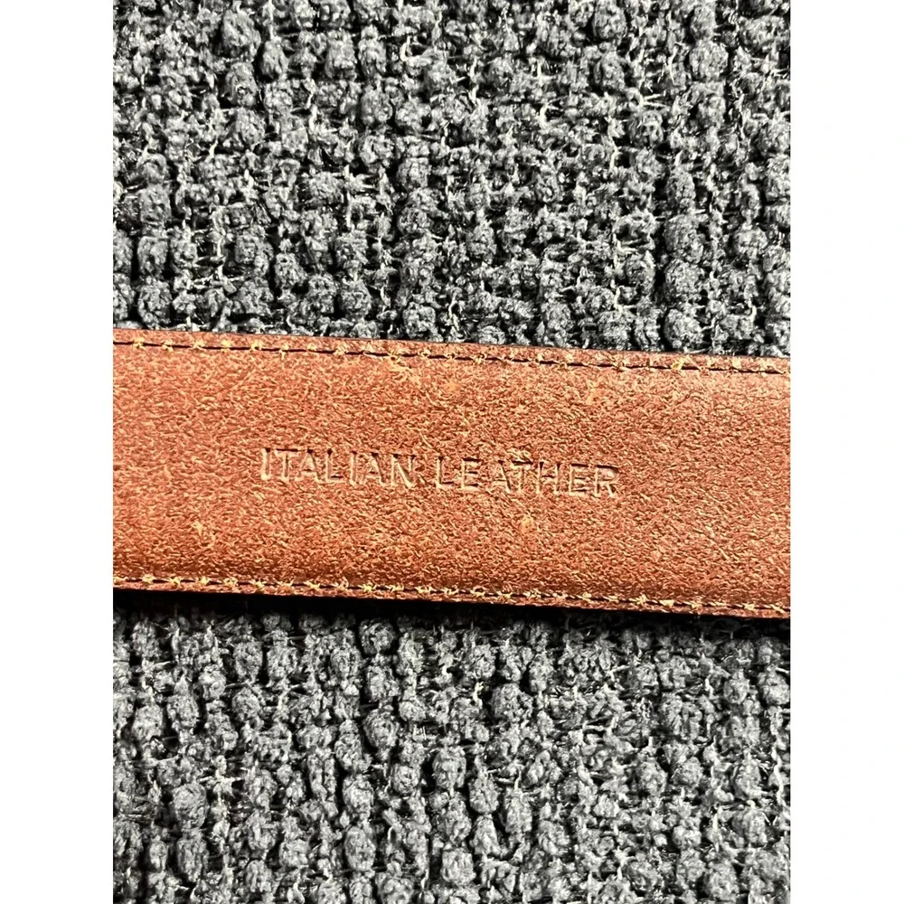 Polo Ralph Lauren Brown Italian Leather Belt Silver Buckle Mens Size 38 95